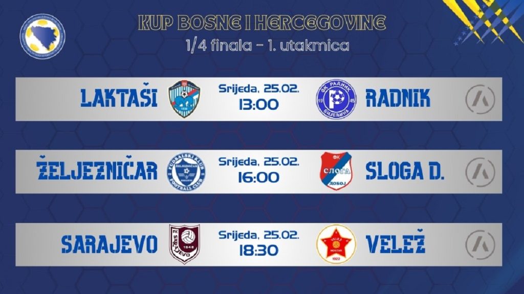Kup BiH - prve utakmice 1/4 finala